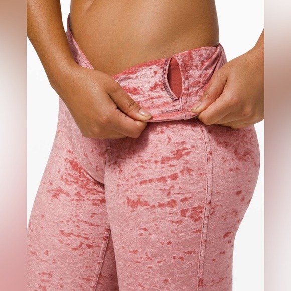 lululemon | size 4 crushed velvet Wunder  28" HR tight in Soft Cranberry - Picture 3 of 9